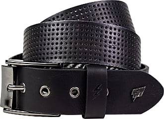 Lowlife SWYD Perf Leather Belt in Black Red 