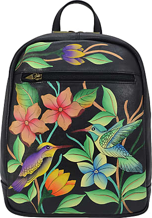  Anna by Anuschka Women's Hand-Painted Genuine Leather Organizer  Wallet On a String - Birds in Paradise Black : Clothing, Shoes & Jewelry