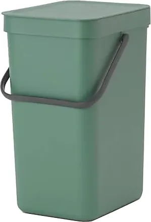 Step N' Sort 11 gal. White Dual Plastic Trash and Recycling Bin with Slow Close Lid