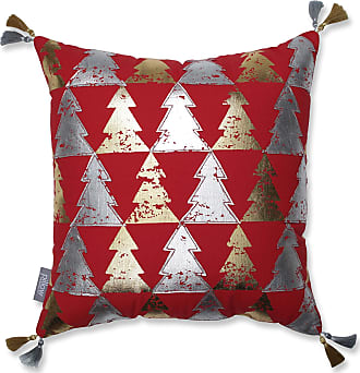 Red/Silver 16.5 x 16.5 Pillow Perfect Metallic Christmas Trees Decorative Throw Pillow
