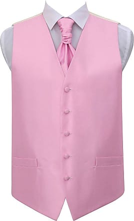 DQT Woven Greek Key Patterned Baby Pink Formal Mens Wedding Waistcoat S-5XL 