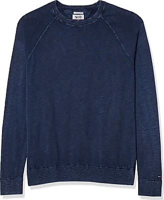 Sweater Cardigan Size M Jumper Rare! Hilfiger Denim by Tommy Hilfiger Crewneck Big Logo Blue Pullover Sweatshirt