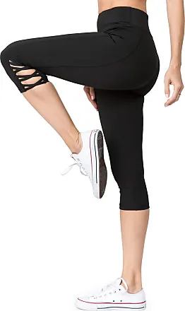 Women's Active Lattice Capri Cutout Workout Leggings -BRICK RED, M 