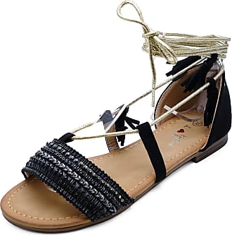 Women's Ladies Girls Flat strap studded sandals Open Toe Beach Shoes Size 3-8