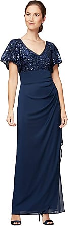 Alex Evenings Womens Long Cold Shoulder Dress Special Occasion Dress Petite and Regular Sizes