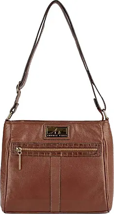 Bolsa baú de couro Chessy café Feminino - Andrea Vinci - Bolsas