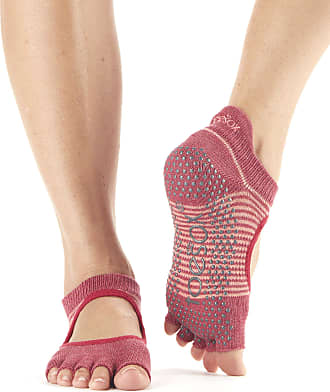 Ladies 1 Pair ToeSox Bella Full Toe Organic Cotton Open Front Yoga Socks