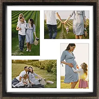 8x20 Black Gold & Burgundy Photo Collage Frame White Mat for (4) 4x6  Pictures