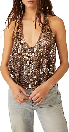 ANNA-KACI Womens Sparkle & Shine Glitter Sequin Embellished Sleeveless  Round Neck Tank Top : : Clothing, Shoes & Accessories