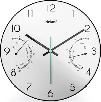 Mebus Quarz-Wanduhr/Kleine Uhr für Kleine Räume/silberner Rahmen