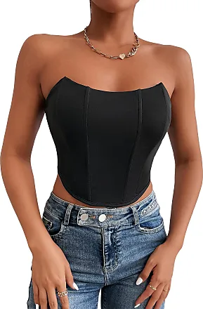 Women's Summer Summer Crop Top Fashion Bow Tie Sleeveless Off Shoulder  Corset Butterfly Going Out Bandeau Bras Tube Top at  Women’s Clothing