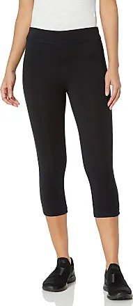  Womens Essential Capri Legging Comfortable 4-Way Stretch  Athletic Pants Mid-Waist Black 2X
