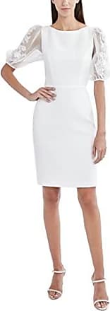 Bcbgmaxazria Womens Jacquard Tea Length Dress, Off White, 10