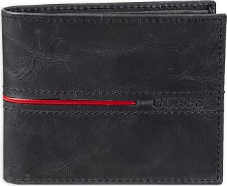 Guess Men's Leather Trifold Credit Card Wallet, Black