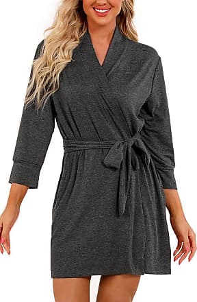 small Womens Clothing Nightwear and sleepwear Robes in Grey Pratesi Cotton Tre Righe Robe robe dresses and bathrobes Grey 