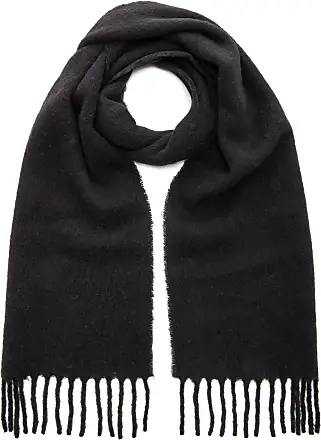 Ferragamo logo intarsia-knit fringed scarf - Black