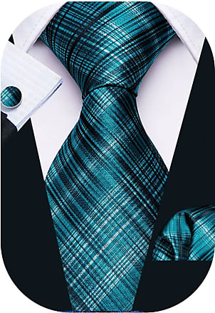 DQT Woven Single Stripe Formal Casual Men's Classic Skinny Tie & Hanky Set 