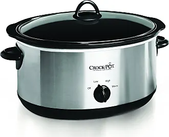 Crock-Pot SCCPCCM350-BL Manual Slow Cooker, Navy Blue & Crockpot 2.5-Quart  Mini Casserole Crock Slow Cooker, White/Blue