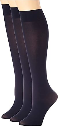 Sunny Socks Womens Queen Size Stretch No Bind Band All Day Sheers Trouser Knee High With Reinforced Toe 6 Pack 