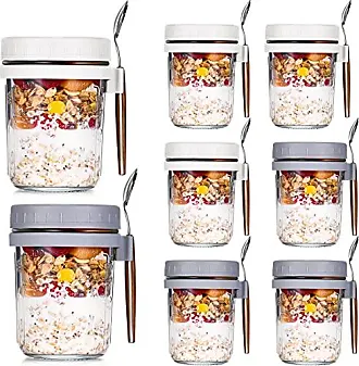 1pc white Overnight Oats Jars, Overnight Oats Container with Lid