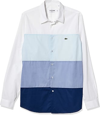 Blue S LACOSTE Men's Long Sleeve Slim Fit Stretch Shirt White XXL RRP £100 