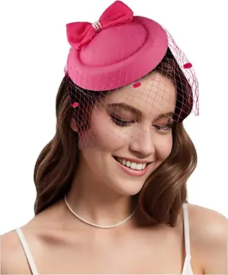 DRESHOW Fascinators Hat Flower Mesh Ribbons Feathers on a Headband and a  Clip Tea Party Headwear for Girls and Women