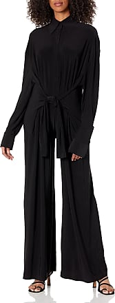 Norma Kamali Women's Long Sleeve Turtleneck Jumpsuit, Black, L