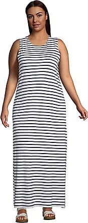 Lands End Womens Plus Size Cotton Jersey Sleeveless Swim Cover-up Maxi Dress - Lands End - White - 1X