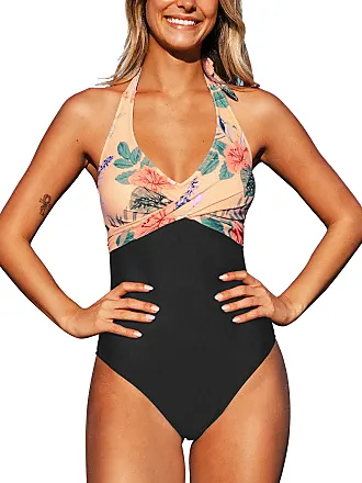 CUPSHE Swimming Costume One Piece Floral Print Swimsuit Tummy