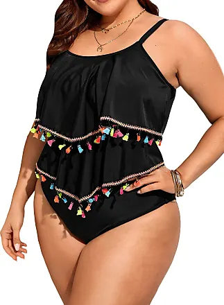 SOLY HUX Women's Plus Size Crochet Fringe Hem Beach Swimsuit Bikini Cover Up  Black Fringe 0XL at  Women's Clothing store