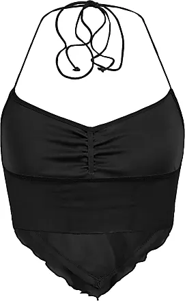 Floerns Women's Satin Tie Back Crop Cami Top with Pants Set Two