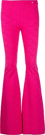La Greca jacquard silk-blend flared pants in pink - Versace