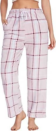 Ekouaer Pantalon de pyjama pour femme Pantalon de pyjama long Vêtements de nuit Pantalon décontracté Pantalon de plage Pantalon de pyjama à carreaux/couleur unie avec poches et cordon de serrage 
