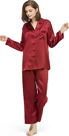 2pcs Women Pajama Set Pant 22mm 100% Silk Sleepwear Classic Button Lilysilk