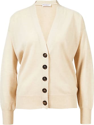 Brunello Cucinelli Strickmantel mit Pailletten in Grau Damen Bekleidung Pullover und Strickwaren Strickjacken 
