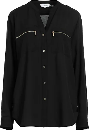 Calvin Klein Plus Size Non-Iron Point Collar Roll-Tab Long Sleeve Cotton  High-Low Blouse