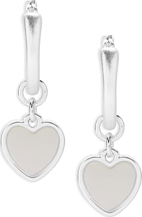 Lucky Brand Heart Safety Pin Earrings Silver : One Size