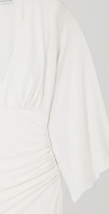 und kurze Kleider Halston Oaklyn Minikleid Aus Stretch-jersey Und Chiffon Mit Raffungen in Weiß Damen Bekleidung Kleider Mini 