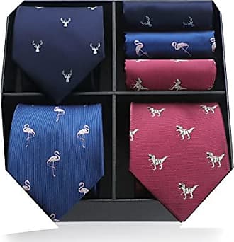 HISDERN extra long solide couleur cravate mouchoir hommes et Pocket Square Set