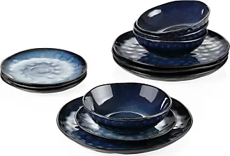 vancasso, Série Mandala, Service de Table en Porcelaine 16 pièces pour 4  Personnes, Assiette Plate, Assiette à Dessert, Bols - Style