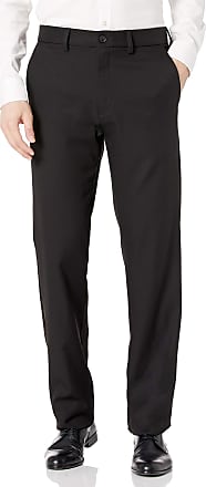 Haggar Mens Cool 18 Pro Slim Fit Flat Front Casual Pant, Black, 33W x 32L