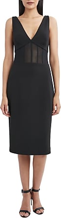 Bcbgmaxazria womens Midi Evening With Sheer Waist Dress, Black, 2 US