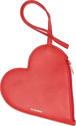 Heart Shaped Leather Coin Purse in Black - Jil Sander