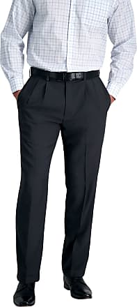 Haggar mensHD00219Eclo Stria Gab Expandable Waist Pleat Front Dress Pant Dress Pants - Gray - 42W x 30L