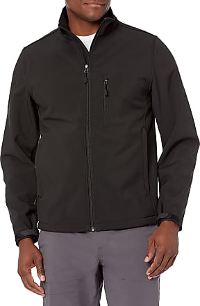 Size M Kirkland Men's Softshell Windproof Waterproof Jacket in Black Embo 