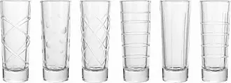 Fifth Avenue Crystal Medallion Wine Glasses Set of 6, 15.5 oz, Long Stem  Durable Glass Cups, Textured Etched Patterns