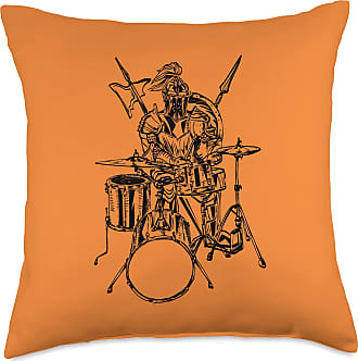 SEEMBO Moose Playing Drummer Drumming Music Fun Band Throw Pillow 18x18 Multicolor 