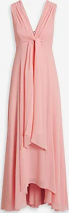 Badgley Mischka Asymmetric draped chiffon gown - Pink - US 12