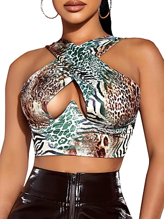 Fashion Tops Halter Tops Anastacia by s.Oliver Halter Top green abstract pattern casual look 