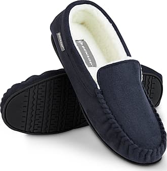 Mens  Dunlop Duncan Green/Grey Two Tone Twin Gusset Velour Full Slippers 